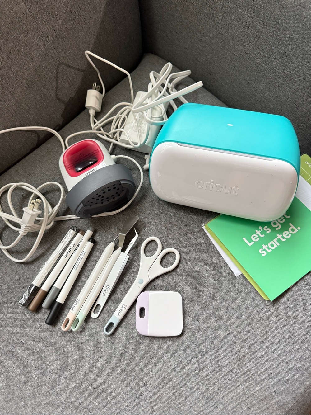 Cricut Joy Machine Bundle Mini Heat Press Tools Pens Smart Cutter Mint